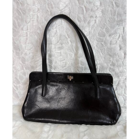 Monsac | Bags | Monsac Vintage Black Leather Baguette Y2k Style ...